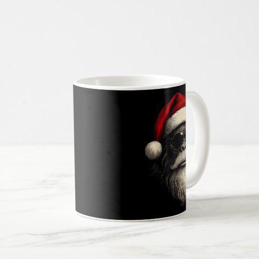 Bigfoot Face Sungles Santa Christmas Funny Xmas Sa Kaffeetasse (VorderseiteRechts)