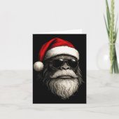 Bigfoot Face Sungles Santa Christmas Funny Xmas Sa Karte (Vorderseite)