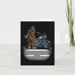 Bigfoot Fahren eines Motorrads, das versucht, eine Karte