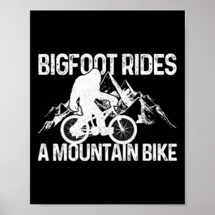 Bigfoot fährt ein Mountainbike Lustiges MTB-Fahrra Poster