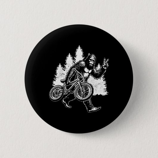 Bigfoot fährt Fahrrad Vintage Mountainbiken Big Button (Vorderseite)