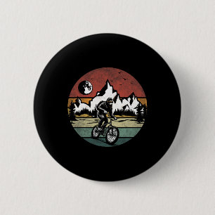 Bigfoot fährt Fahrrad Vintage Mountainbiken Big Button