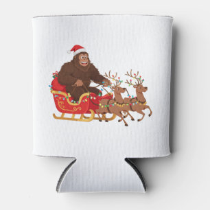 Bigfoot fährt mit einem Weihnachtsschlitten durch Dosenkühler