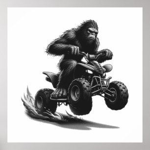 Bigfoot fährt Quadbike Poster