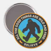 Bigfoot-Farbknopf Magnet (Vorderseite/Rückseite)