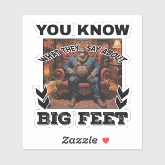 Bigfoot Feet Joke Aufkleber (Blatt)