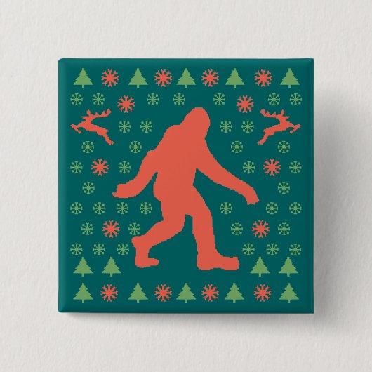 Bigfoot-Feiertags-Strickjacke-T-Shirts Button (Vorderseite)