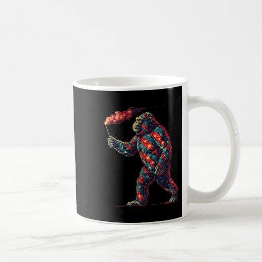 Bigfoot Feuerwerk 4. Juli Männer Sasquatch Americ Kaffeetasse (Rechts)