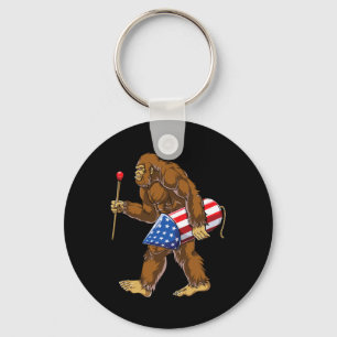 Bigfoot Feuerwerk 4. Juli Männer Sasquatch Americ Schlüsselanhänger