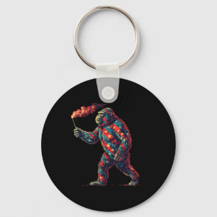 Bigfoot Feuerwerk 4. Juli Männer Sasquatch Americ Schlüsselanhänger