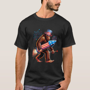 Bigfoot Feuerwerk 4. Juli Männer Sasquatch Americ T-Shirt