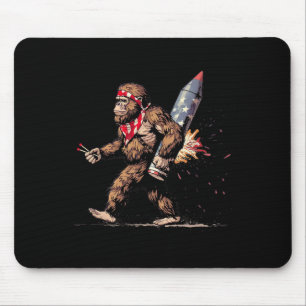 Bigfoot Feuerwerk 4. Juli Männer Sasquatch Amerika Mousepad