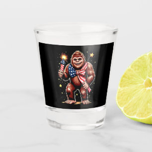 Bigfoot Feuerwerk 4. Juli Sasquatch USA Amerika Schnapsglas