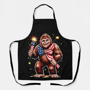 Bigfoot Feuerwerk 4. Juli Sasquatch USA Amerika Schürze