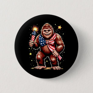 Bigfoot Feuerwerk 4. Juli Sasquatch USA Button