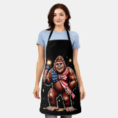 Bigfoot Feuerwerk 4. Juli Sasquatch USA Schürze (Getragen)