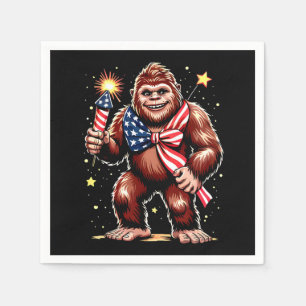 Bigfoot Feuerwerk 4. Juli Sasquatch USA Serviette