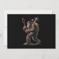 Bigfoot Feuerwerk 4. Juli Usa Flag Sasquatch