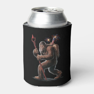 Bigfoot Feuerwerk 4. Juli USA-Flagge Sasquatch  Dosenkühler