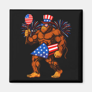 Bigfoot Feuerwerk Amerikanische Flagge Bigfoot 4.  Magnet