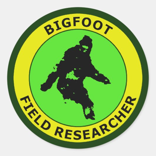 Bigfoot Field Research Runder Aufkleber (Vorderseite)