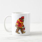 Bigfoot Firefighter Men Thin Red Line Sasquatch Lo Kaffeetasse (Links)