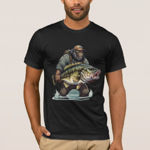 Bigfoot Fischen Bass Fisch Sasquatch yeti Fischer T-Shirt