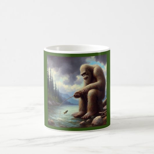 Bigfoot Fischen Kaffeetasse (Mittel)