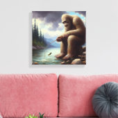 Bigfoot Fischen Leinwanddruck (Insitu (Wohnzimmer))