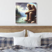 Bigfoot Fischen Leinwanddruck (Insitu (Schlafzimmer))