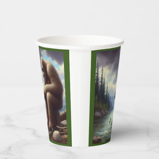 Bigfoot Fischen Pappbecher (Rechts)