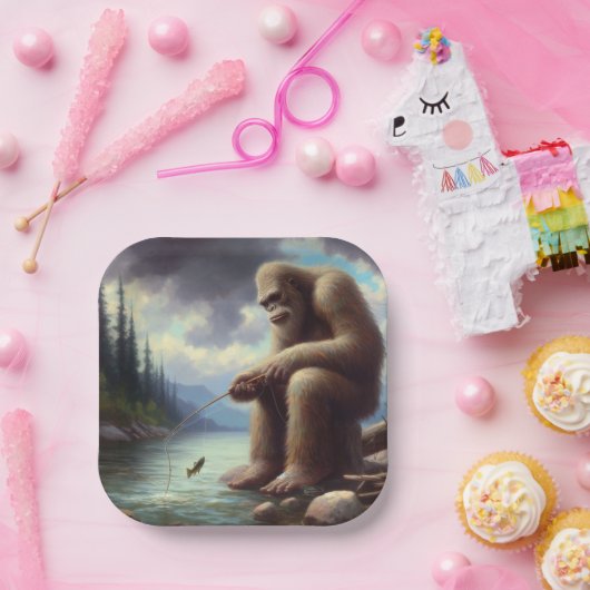 Bigfoot Fischen Pappteller (Party)