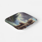 Bigfoot Fischen Pappteller (Gewinkelt)