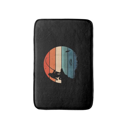 Bigfoot Fischen Sasquatch Frisherman Funny Fathon Badematte (Vorderseite Vertikal)