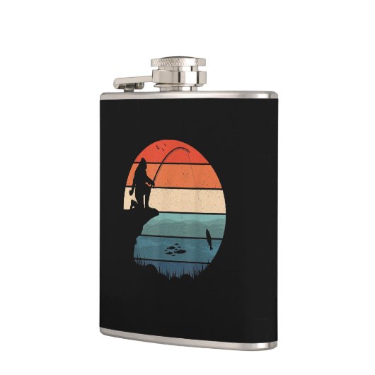 Bigfoot Fischen Sasquatch Frisherman Funny Fathon Flachmann (Links)