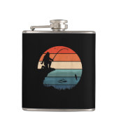 Bigfoot Fischen Sasquatch Frisherman Funny Fathon Flachmann (Vorderseite)