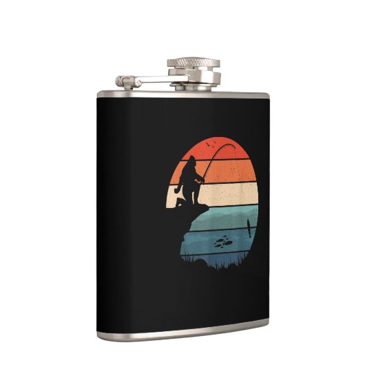 Bigfoot Fischen Sasquatch Frisherman Funny Fathon Flachmann (Rechts)