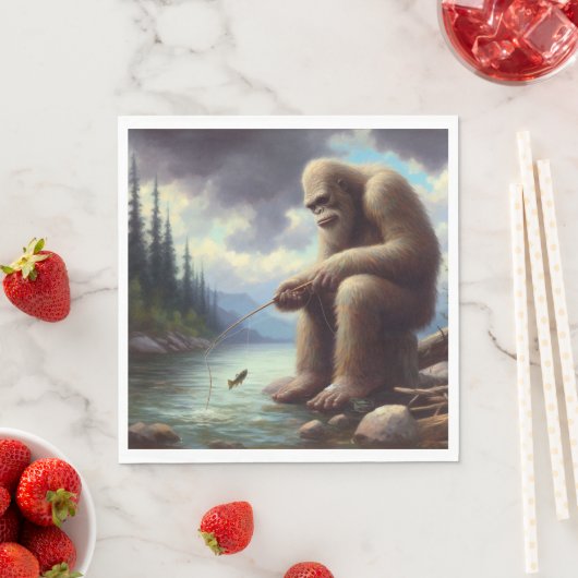 Bigfoot Fischen Serviette (Beispiel)