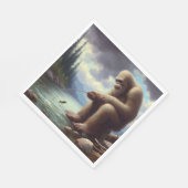 Bigfoot Fischen Serviette (Ecke)