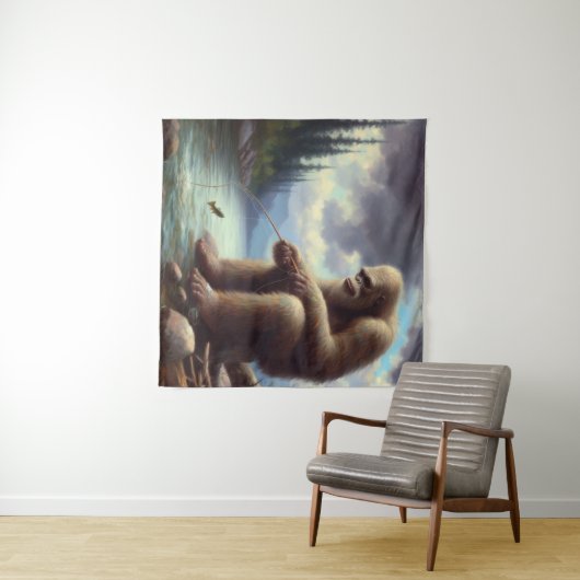 Bigfoot Fischen Wandteppich (Beispiel (Horizontal))