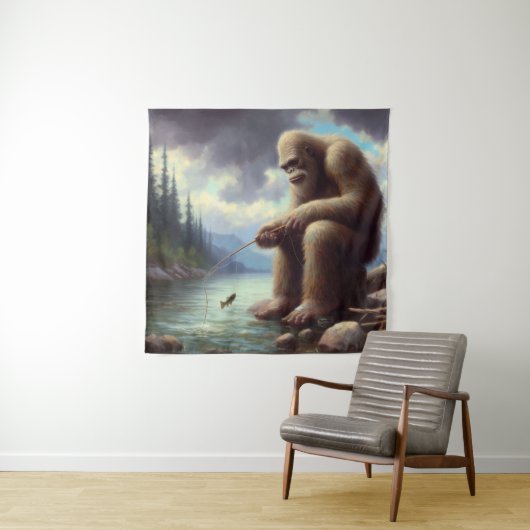 Bigfoot Fischen Wandteppich (Beispiel)