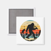 Bigfoot Fischen Yeti Sasquatch Fischer Retro Magnet (Vorderseite/Rückseite)
