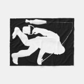 Bigfoot-Fischereihemd Lustiger Sasquatch und Fisch Fleecedecke (Vorderseite (Horizontal))