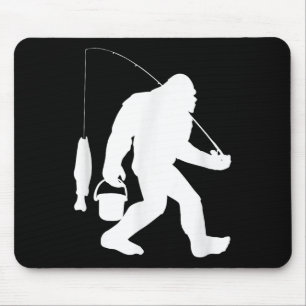 Bigfoot-Fischereihemd Lustiger Sasquatch und Fisch Mousepad