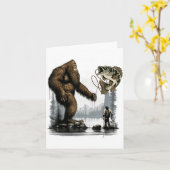 Bigfoot Fishing Funny Sasquatch Fi-shirt Karte (Gelbe Blume)