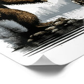 Bigfoot Fishing Funny Sasquatch Fi-shirt Poster (Ecke)