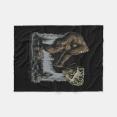 Bigfoot Fishing Funny Sasquatch Fisch Fleecedecke (Vorderseite (Horizontal))