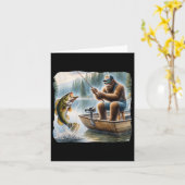 Bigfoot Fishing Funny Sasquatch Summer B Fisherman Karte (Gelbe Blume)