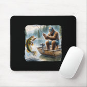 Bigfoot Fishing Funny Sasquatch Summer B Fisherman Mousepad (Mit Mouse)