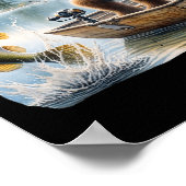 Bigfoot Fishing Funny Sasquatch Summer B Fisherman Poster (Ecke)